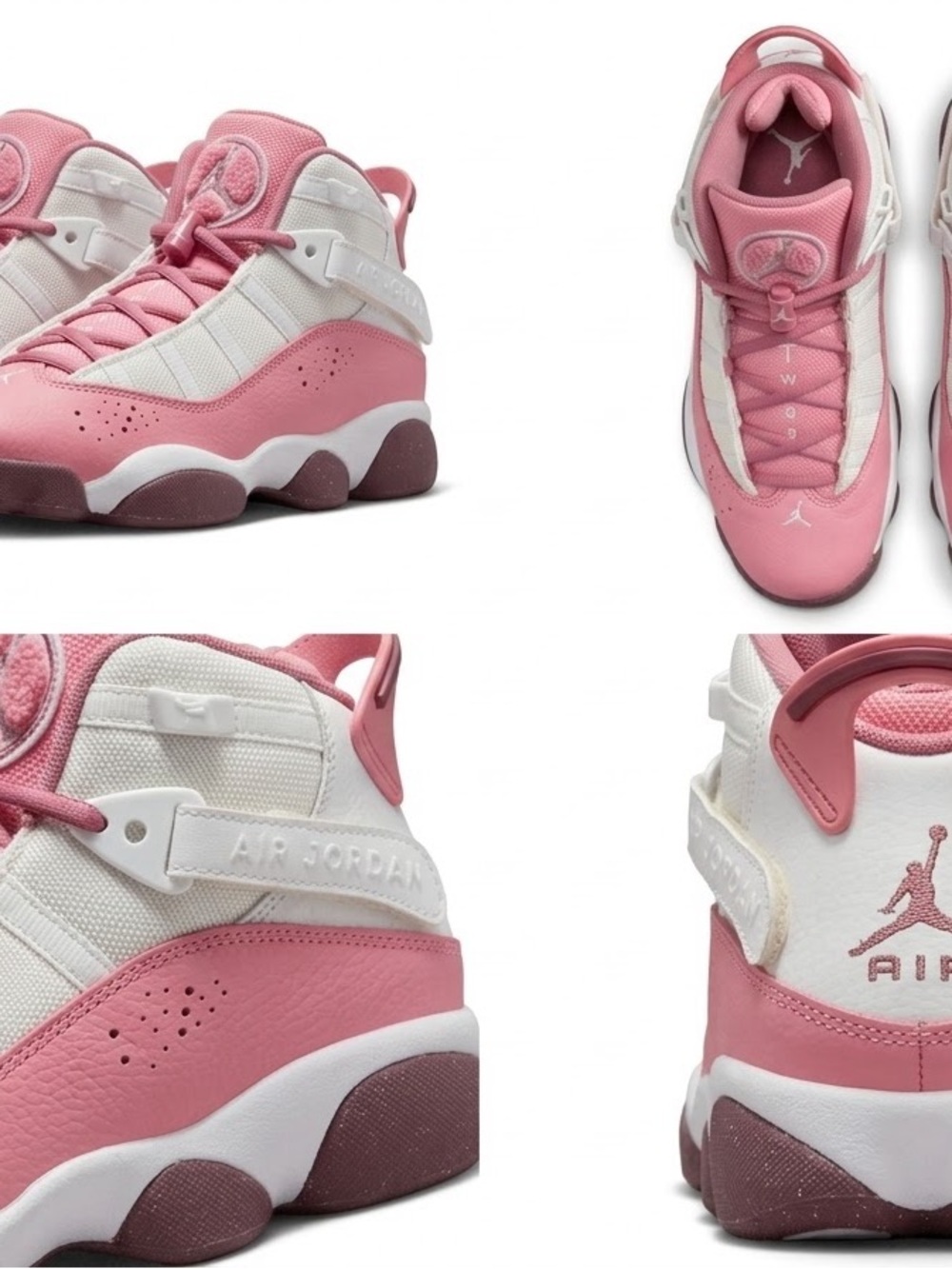 Jordan Kids Pink and White Retro Bubble Sole Sneakers